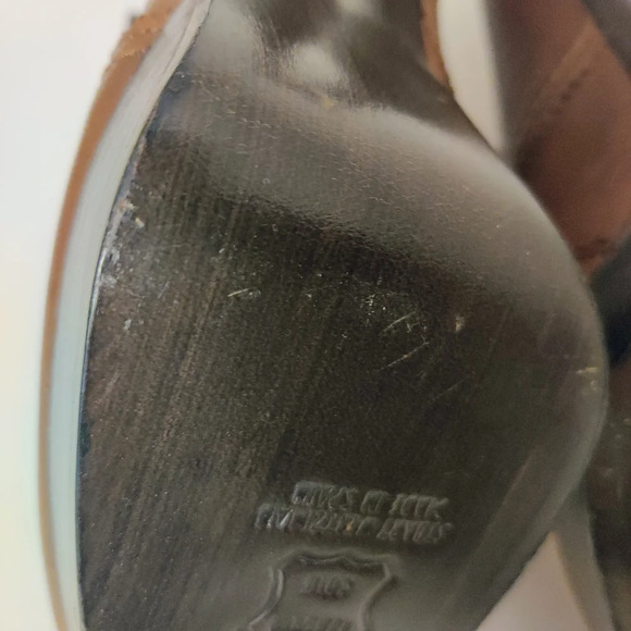 STUART WEITZMAN Leather Oxford Heel Booties 10 Brown Brogue Platform Lace-up New - Picture 12 of 14